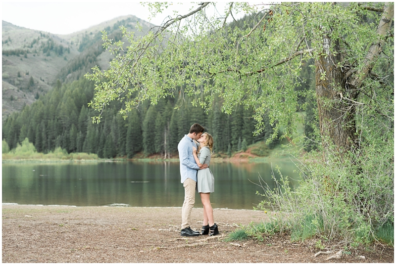 Beautiful summer engagements, pine trees and a lake, utah wedding photography www.kristinac