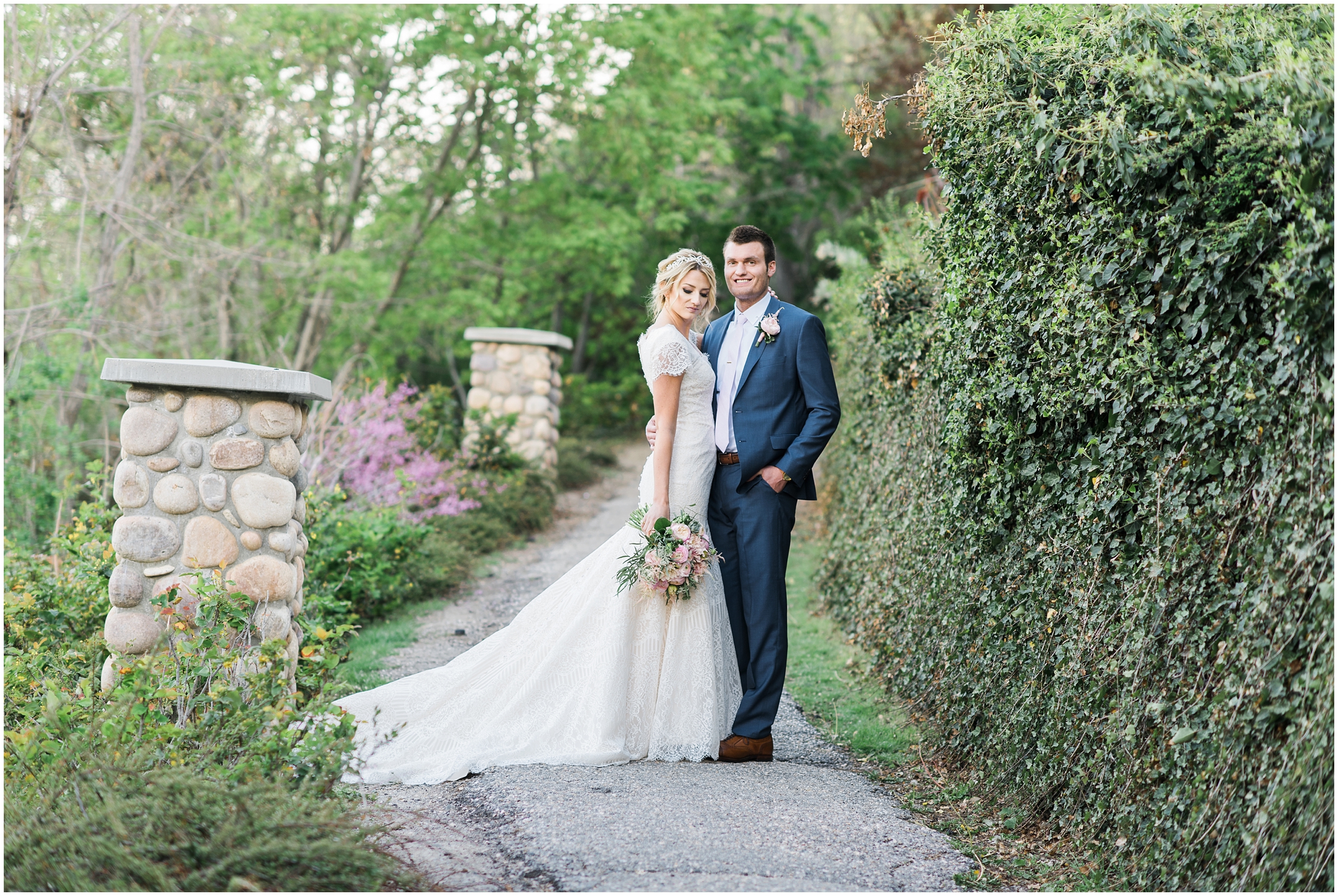 Spring wedding, ivy, lace wedding dress, blue suit, blush flowers, medium up do, outdoor wedding, blush tie, Utah wedding photographers, Utah wedding photographer, Utah wedding photography, Utah county wedding photography, Utah county wedding photographer, salt lake city photographers, salt lake city wedding photography, salt lake photographers, salt lake city photographers, photographers in Utah, Utah photography, photography Utah, photographer Utah, Kristina Curtis photography, Kristina Curtis Photographer, www.kristinacurtisphotography.com