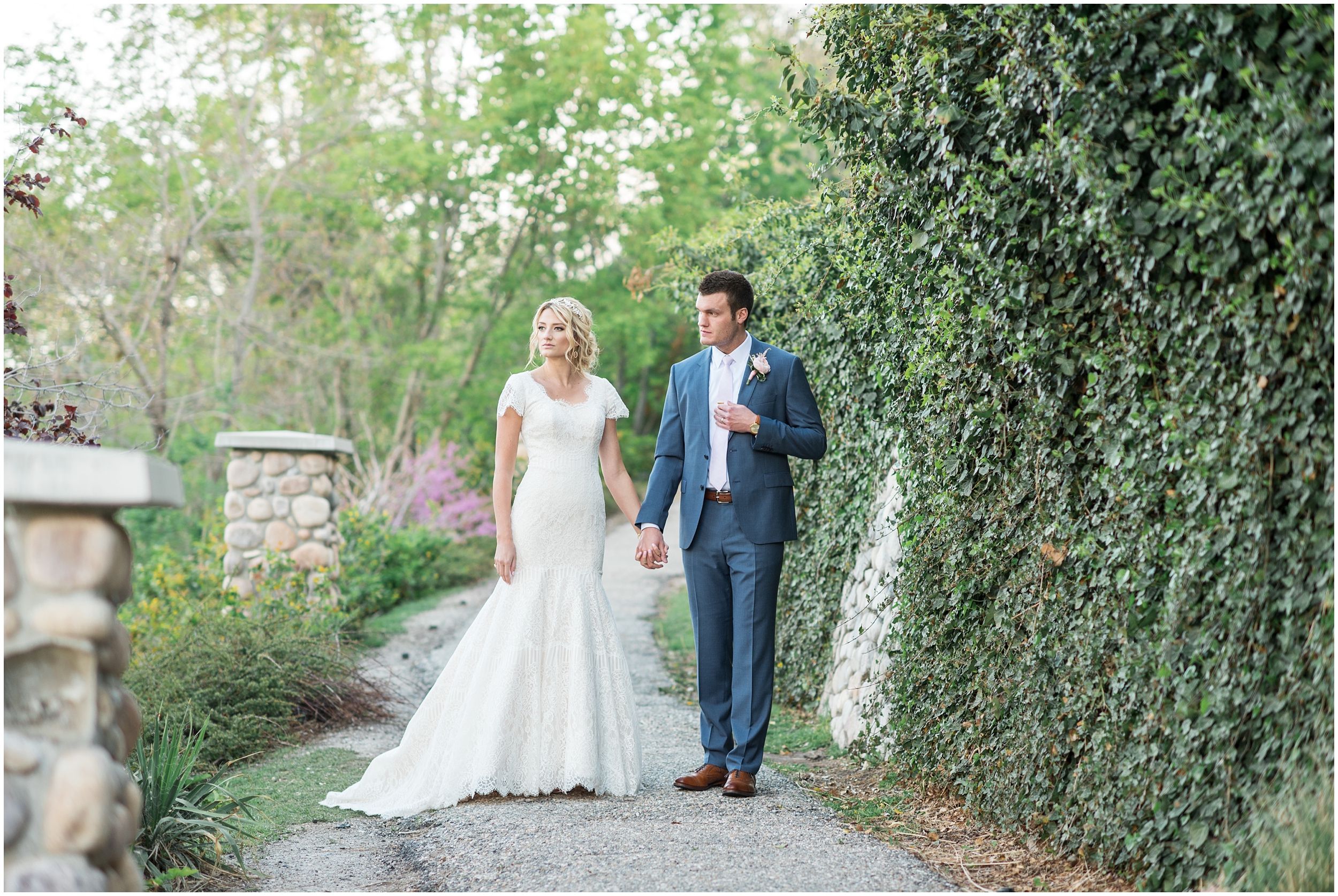 Spring wedding, ivy, lace wedding dress, blue suit, blush flowers, medium up do, outdoor wedding, blush tie, Utah wedding photographers, Utah wedding photographer, Utah wedding photography, Utah county wedding photography, Utah county wedding photographer, salt lake city photographers, salt lake city wedding photography, salt lake photographers, salt lake city photographers, photographers in Utah, Utah photography, photography Utah, photographer Utah, Kristina Curtis photography, Kristina Curtis Photographer, www.kristinacurtisphotography.com