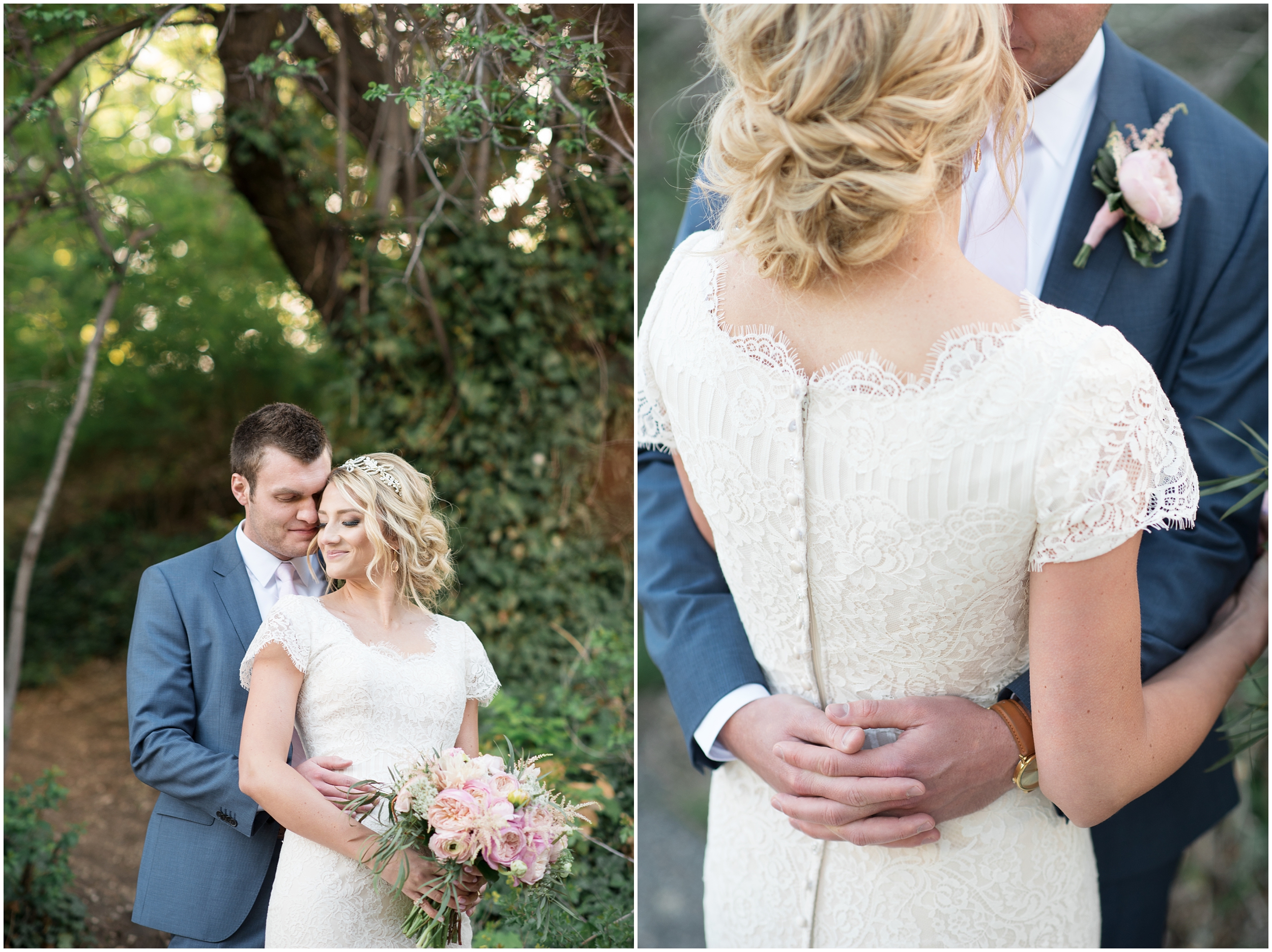 Spring wedding, ivy, lace wedding dress, blue suit, blush flowers, medium up do, outdoor wedding, blush tie, Utah wedding photographers, Utah wedding photographer, Utah wedding photography, Utah county wedding photography, Utah county wedding photographer, salt lake city photographers, salt lake city wedding photography, salt lake photographers, salt lake city photographers, photographers in Utah, Utah photography, photography Utah, photographer Utah, Kristina Curtis photography, Kristina Curtis Photographer, www.kristinacurtisphotography.com