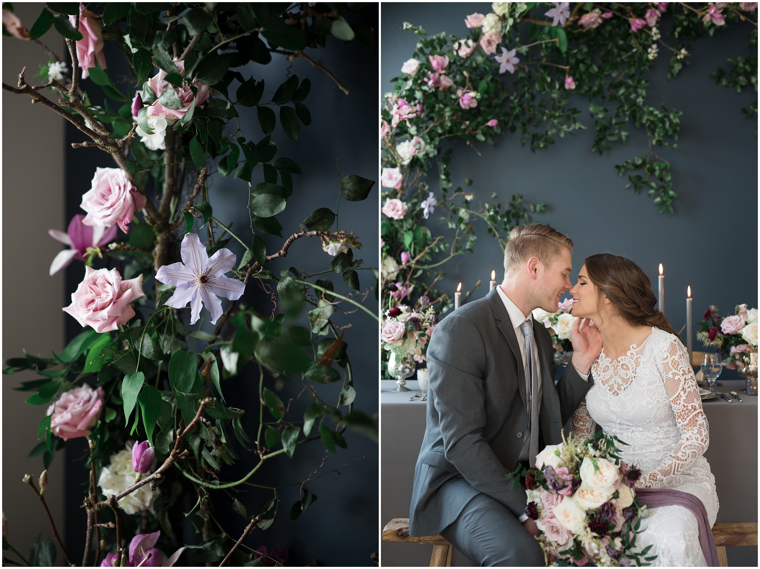 Studio bridals, navy suit, jewel tone flowers, lace dress, lace wedding dress, formal dinning setting, long wedding hair, formal wedding hair, Utah wedding photography, Utah county wedding photography, Utah county wedding photographer, salt lake city photographers, salt lake city wedding photography, salt lake photographers, salt lake city photographers, photographers in Utah, Utah photography, photography Utah, photographer Utah, Kristina Curtis photography, Kristina Curtis Photographer, www.kristinacurtisphotography.com