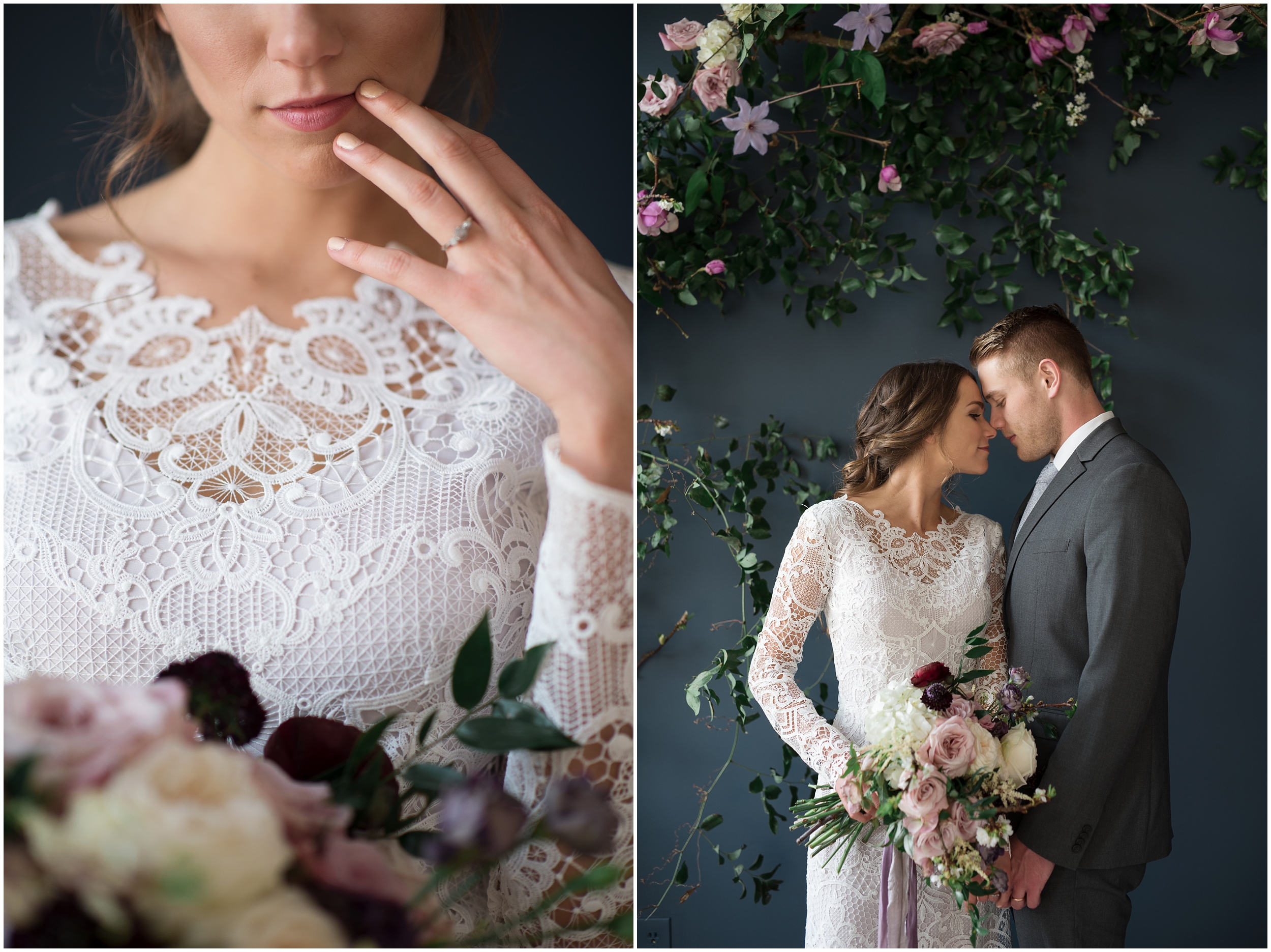 Studio bridals, navy suit, jewel tone flowers, lace dress, lace wedding dress, formal dinning setting, long wedding hair, formal wedding hair, Utah wedding photography, Utah county wedding photography, Utah county wedding photographer, salt lake city photographers, salt lake city wedding photography, salt lake photographers, salt lake city photographers, photographers in Utah, Utah photography, photography Utah, photographer Utah, Kristina Curtis photography, Kristina Curtis Photographer, www.kristinacurtisphotography.com