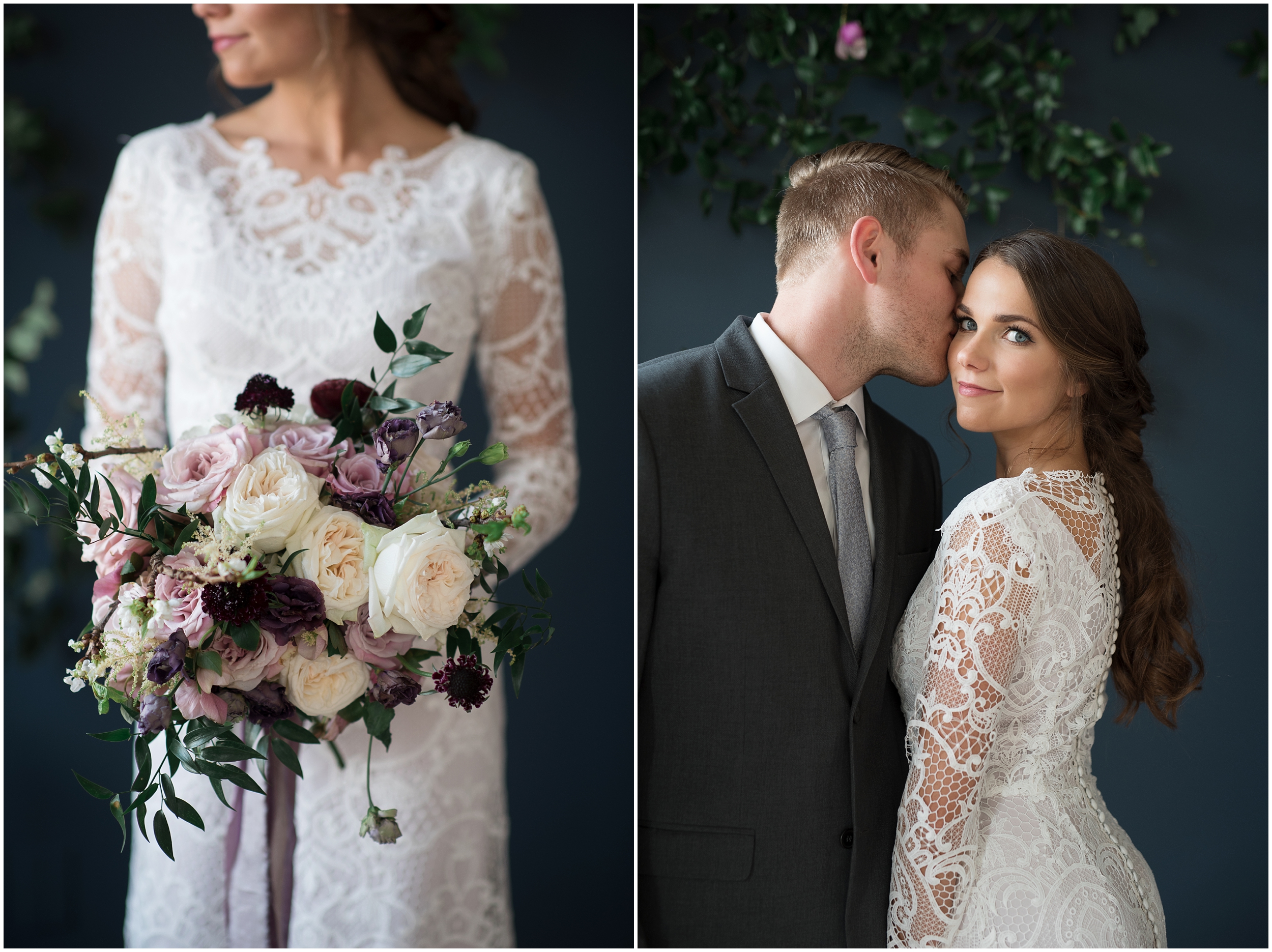 Studio bridals, navy suit, jewel tone flowers, lace dress, lace wedding dress, formal dinning setting, long wedding hair, formal wedding hair, Utah wedding photography, Utah county wedding photography, Utah county wedding photographer, salt lake city photographers, salt lake city wedding photography, salt lake photographers, salt lake city photographers, photographers in Utah, Utah photography, photography Utah, photographer Utah, Kristina Curtis photography, Kristina Curtis Photographer, www.kristinacurtisphotography.com