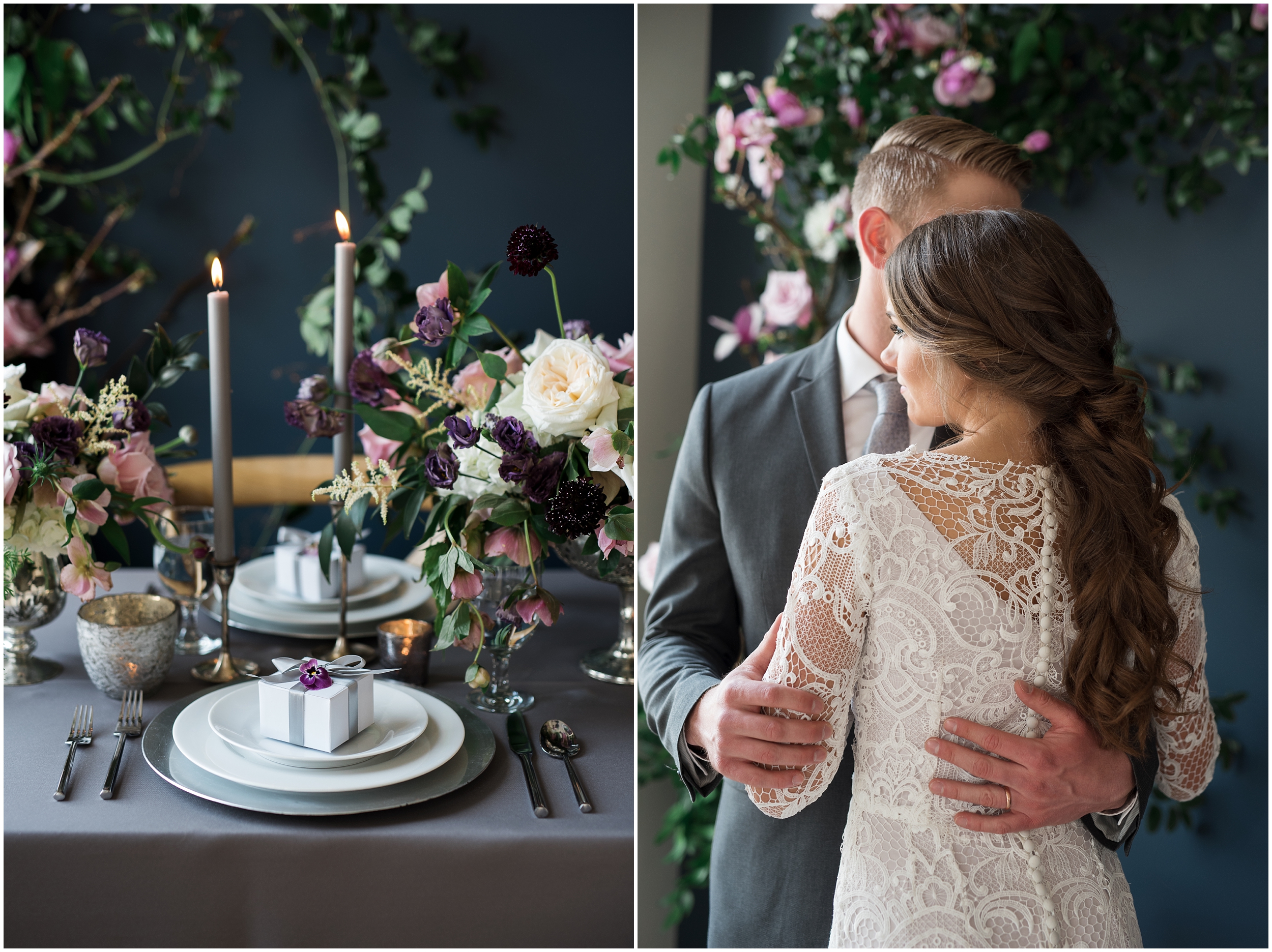 Studio bridals, navy suit, jewel tone flowers, lace dress, lace wedding dress, formal dinning setting, long wedding hair, formal wedding hair, Utah wedding photography, Utah county wedding photography, Utah county wedding photographer, salt lake city photographers, salt lake city wedding photography, salt lake photographers, salt lake city photographers, photographers in Utah, Utah photography, photography Utah, photographer Utah, Kristina Curtis photography, Kristina Curtis Photographer, www.kristinacurtisphotography.com