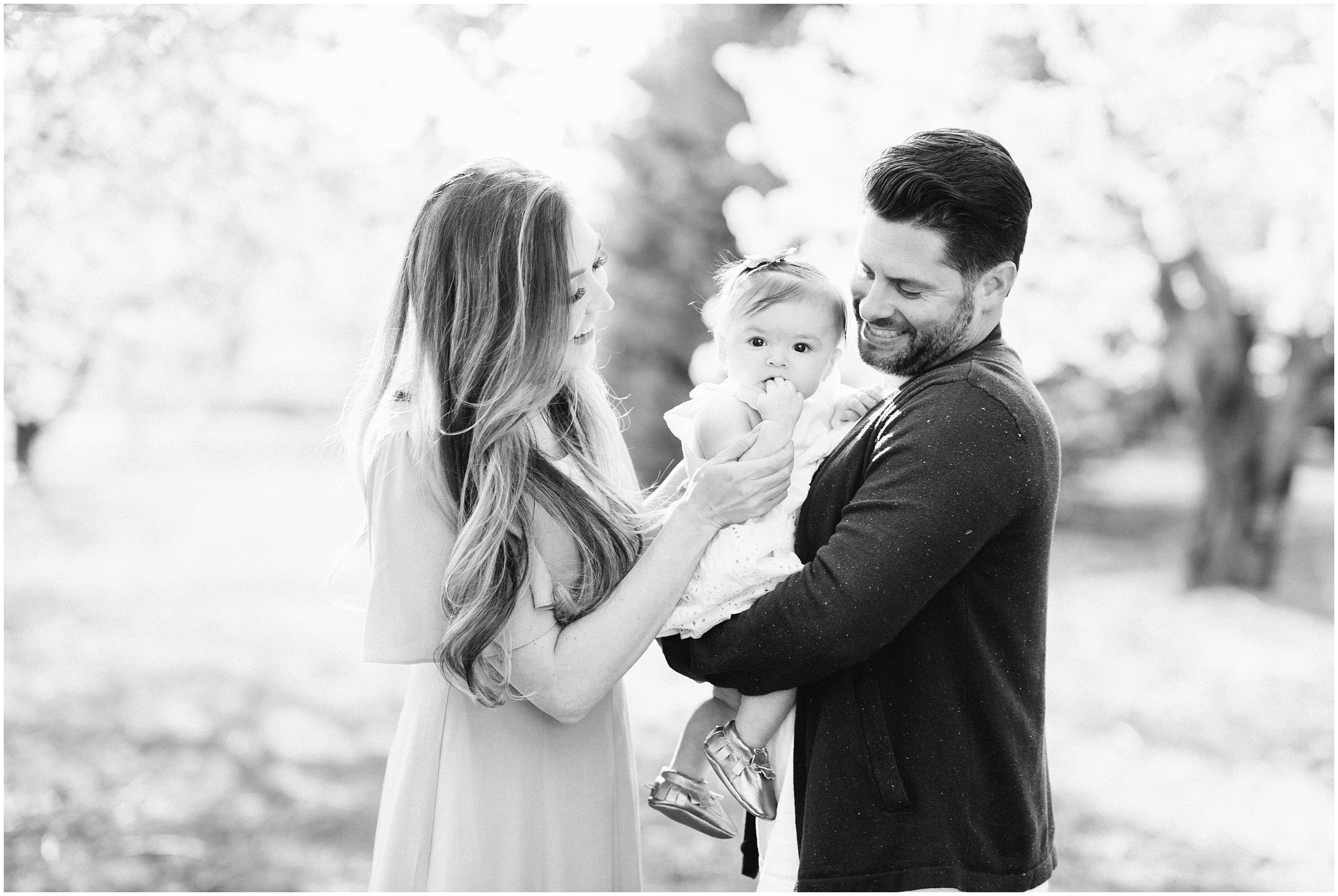 Blush dress, blush and navy blue, spring blooms, long blush dress, down hair, white baby dress, gold shoes, family photographers in Utah, Utah family photographer, family photos Utah, Kristina Curtis photography, Kristina Curtis Photographer, www.kristinacurtisphotography.com