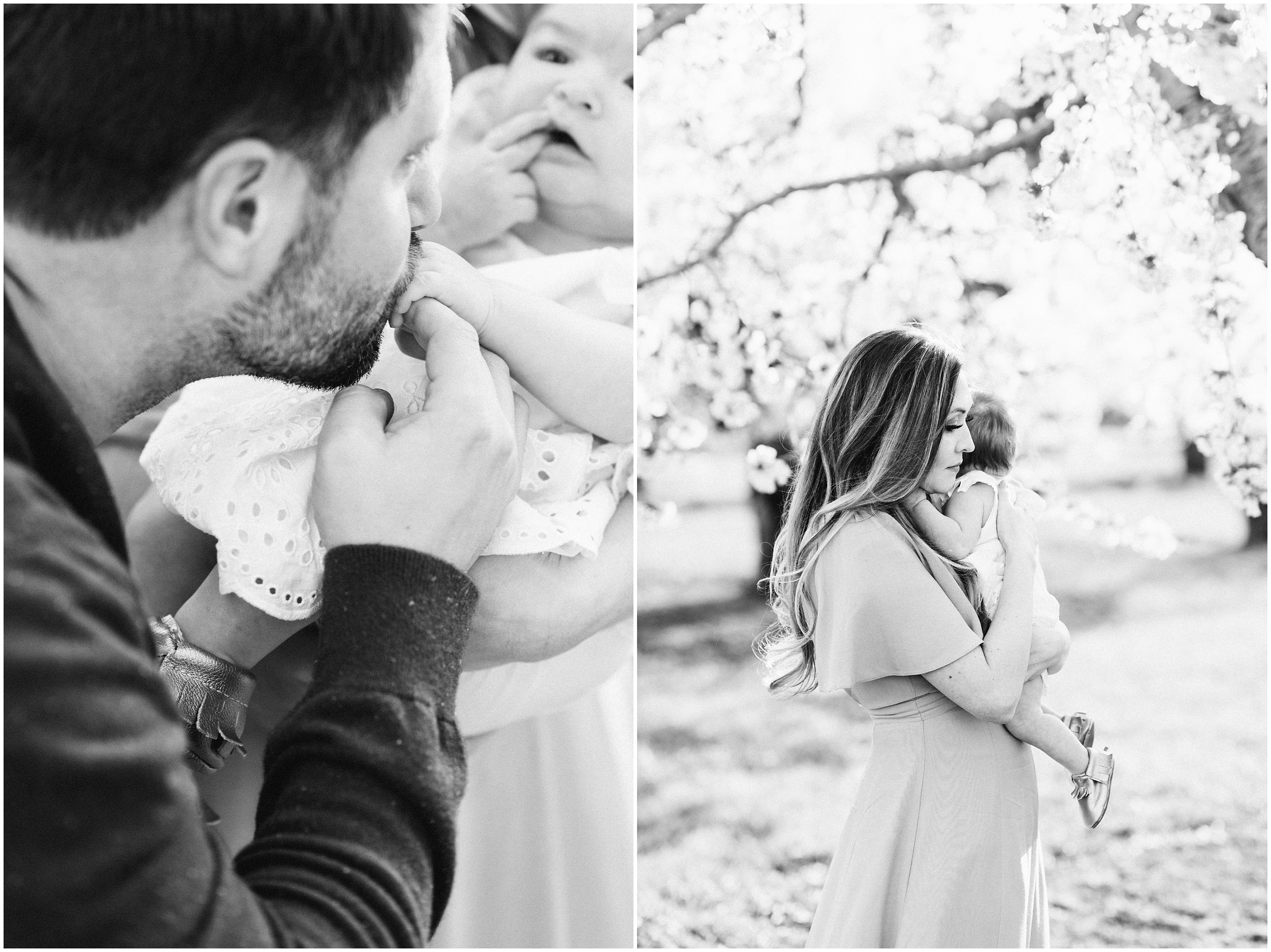 Blush dress, blush and navy blue, spring blooms, long blush dress, down hair, white baby dress, gold shoes, family photographers in Utah, Utah family photographer, family photos Utah, Kristina Curtis photography, Kristina Curtis Photographer, www.kristinacurtisphotography.com