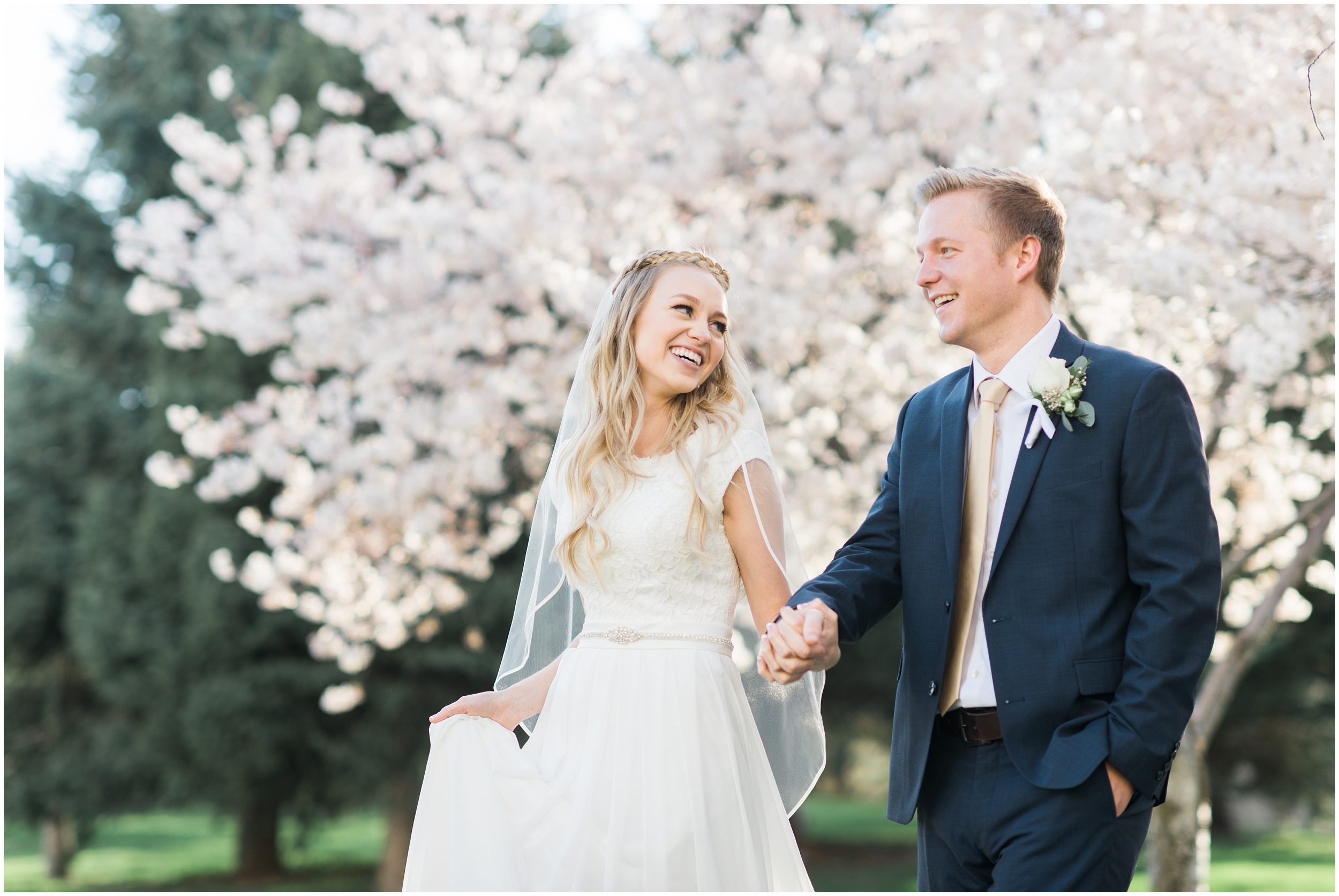 Kristina Curtis, blush flowers, spring blossoms photos, spring engagements, outdoor engagements, long veil, blush and navy wedding, spring outdoor engagements, photographers in Utah, Utah family photographer, family photos Utah, Kristina Curtis photography, Kristina Curtis Photographer, www.kristinacurtisphotography.com