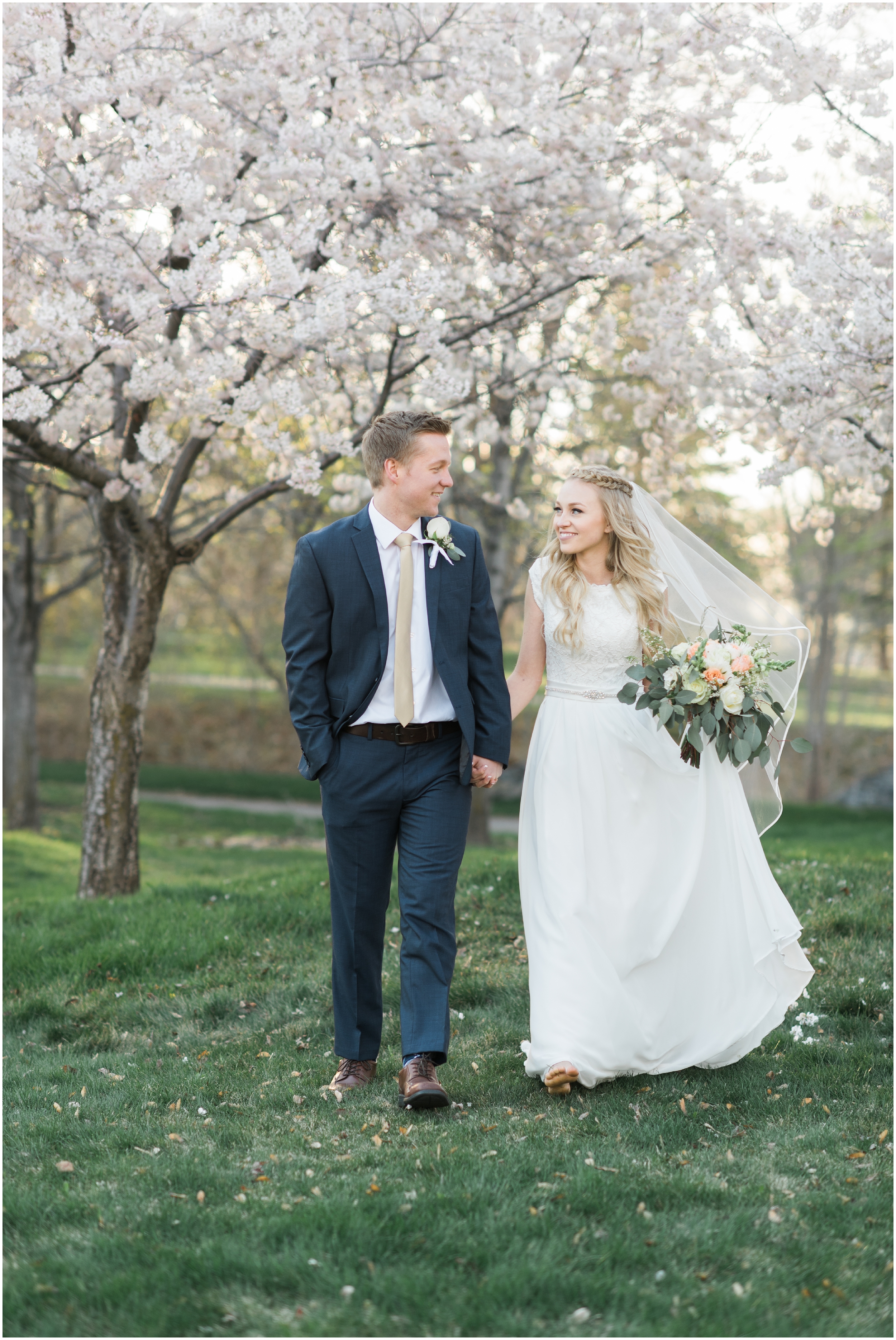 Kristina Curtis, blush flowers, spring blossoms photos, spring engagements, outdoor engagements, long veil, blush and navy wedding, spring outdoor engagements, photographers in Utah, Utah family photographer, family photos Utah, Kristina Curtis photography, Kristina Curtis Photographer, www.kristinacurtisphotography.com