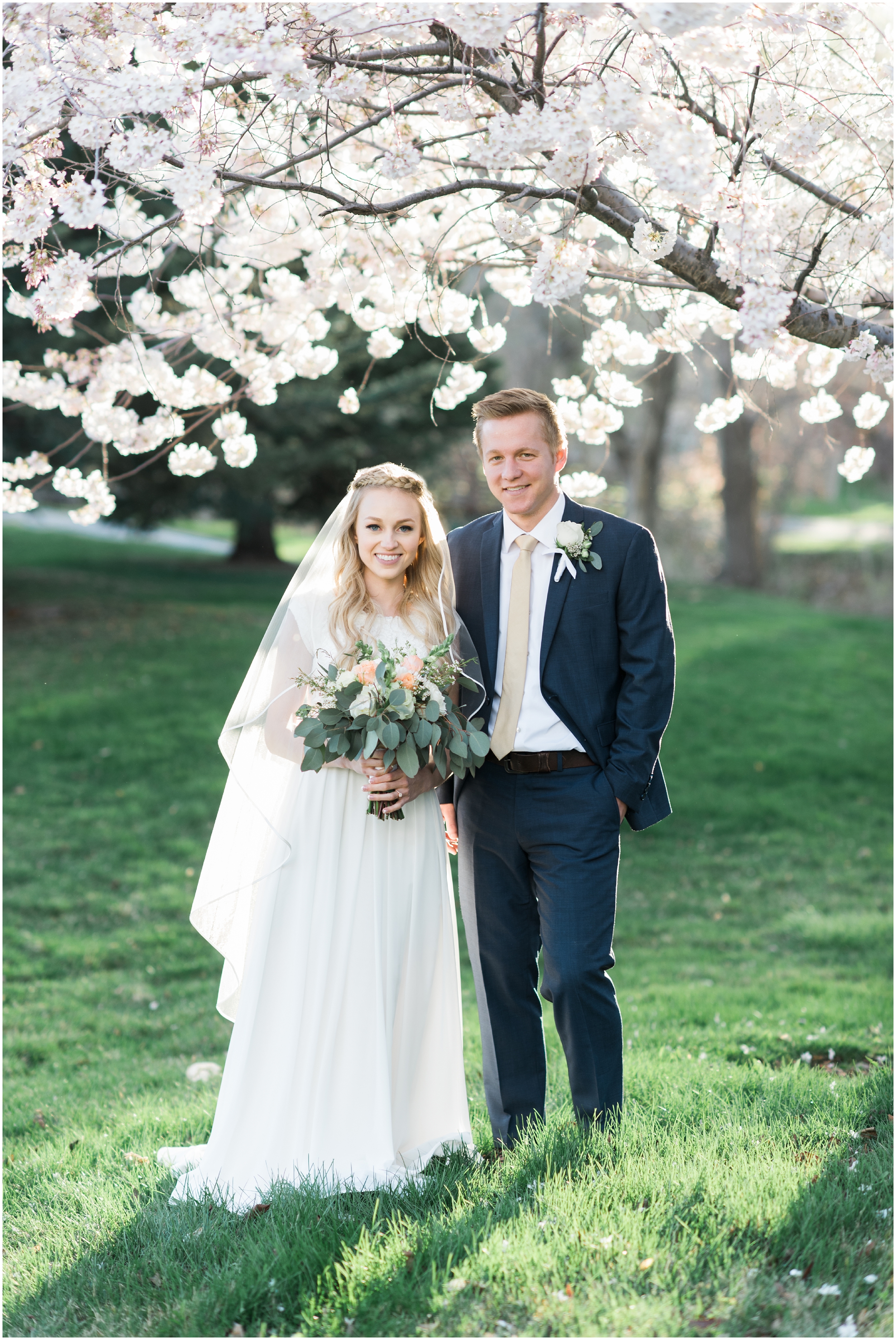 Kristina Curtis, blush flowers, spring blossoms photos, spring engagements, outdoor engagements, long veil, blush and navy wedding, spring outdoor engagements, photographers in Utah, Utah family photographer, family photos Utah, Kristina Curtis photography, Kristina Curtis Photographer, www.kristinacurtisphotography.com