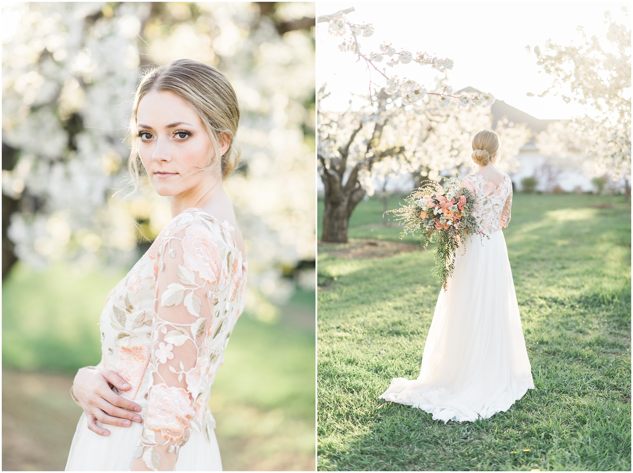 Pink floral wedding dress, pink bouquet, blush bouquet, outdoor bridals, wedding inspiration, blush wedding inspiration, Kristina Curtis, blush flowers, spring blossoms photos, spring bridals, outdoor bridals, floral wedding dress, blush wedding, spring outdoor bridals, photographers in Utah, Utah family photographer, family photos Utah, Kristina Curtis photography, Kristina Curtis Photographer, www.kristinacurtisphotography.com