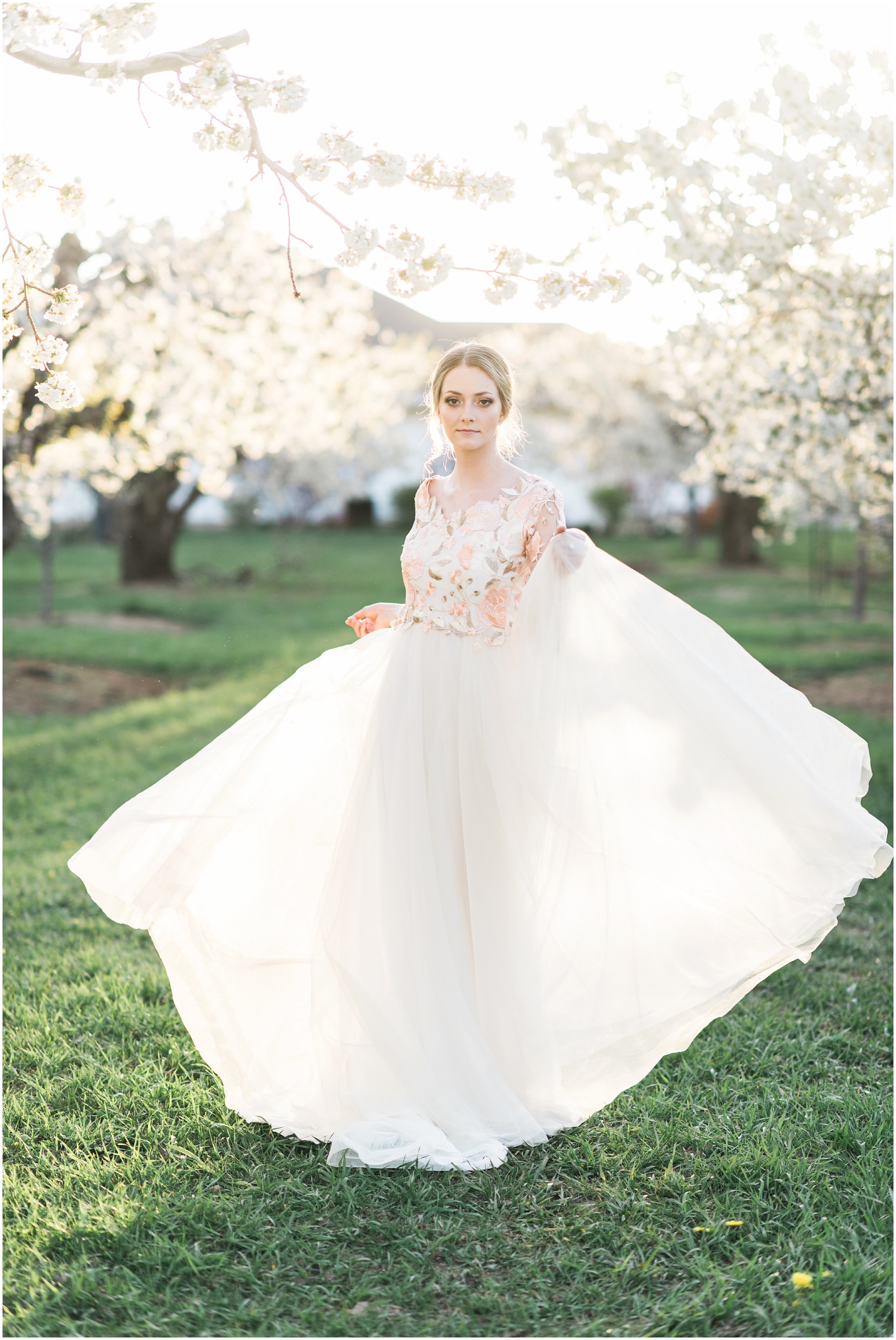 Pink floral wedding dress, pink bouquet, blush bouquet, outdoor bridals, wedding inspiration, blush wedding inspiration, Kristina Curtis, blush flowers, spring blossoms photos, spring bridals, outdoor bridals, floral wedding dress, blush wedding, spring outdoor bridals, photographers in Utah, Utah family photographer, family photos Utah, Kristina Curtis photography, Kristina Curtis Photographer, www.kristinacurtisphotography.com