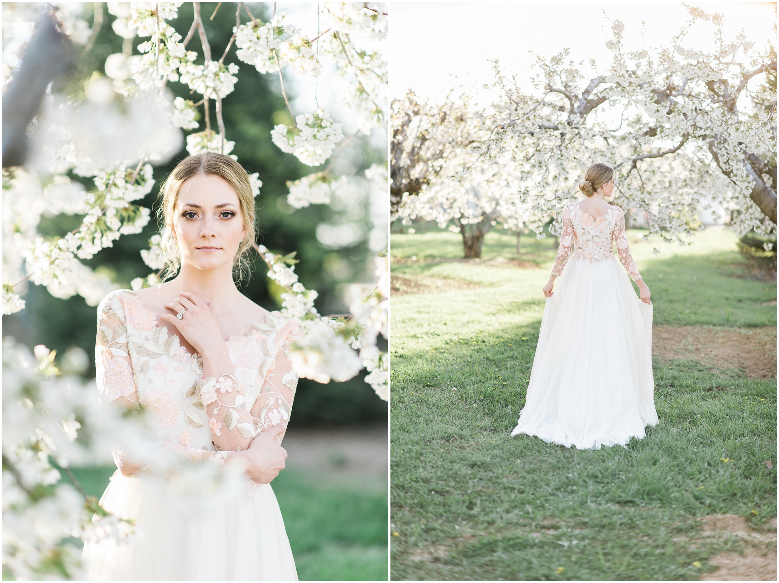 Pink floral wedding dress, pink bouquet, blush bouquet, outdoor bridals, wedding inspiration, blush wedding inspiration, Kristina Curtis, blush flowers, spring blossoms photos, spring bridals, outdoor bridals, floral wedding dress, blush wedding, spring outdoor bridals, photographers in Utah, Utah family photographer, family photos Utah, Kristina Curtis photography, Kristina Curtis Photographer, www.kristinacurtisphotography.com