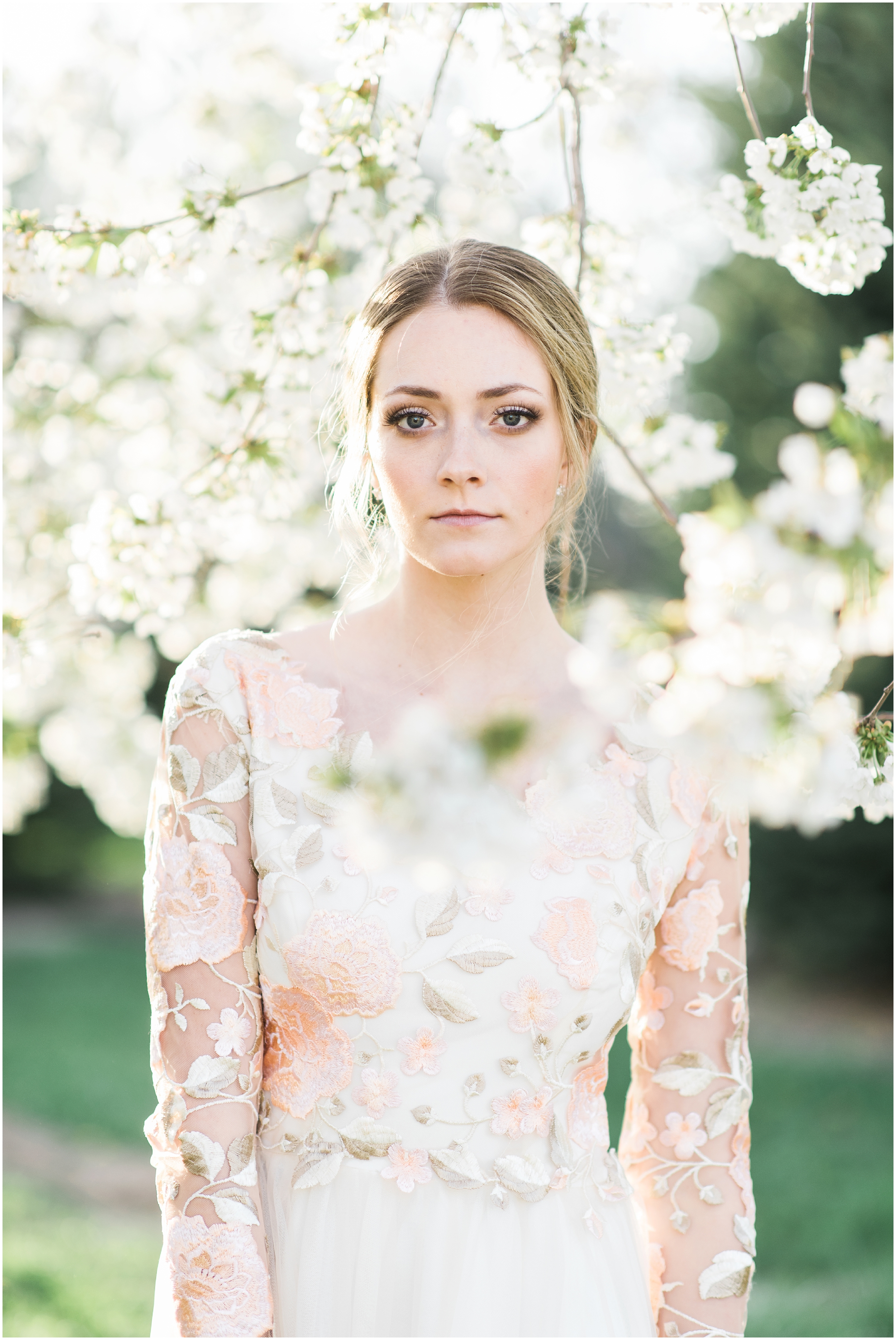 Pink floral wedding dress, pink bouquet, blush bouquet, outdoor bridals, wedding inspiration, blush wedding inspiration, Kristina Curtis, blush flowers, spring blossoms photos, spring bridals, outdoor bridals, floral wedding dress, blush wedding, spring outdoor bridals, photographers in Utah, Utah family photographer, family photos Utah, Kristina Curtis photography, Kristina Curtis Photographer, www.kristinacurtisphotography.com